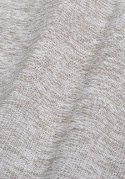 Sand Beige Melange Knitted Crewneck Shirt