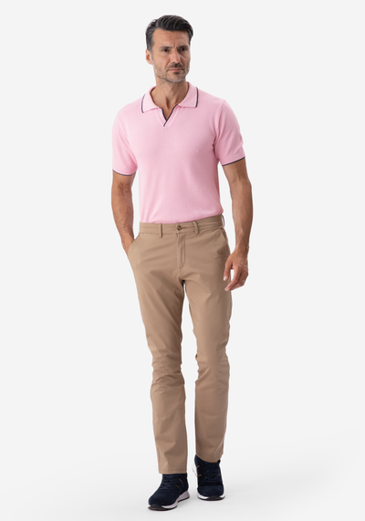 Powder Rose Knitted Polo Shirt