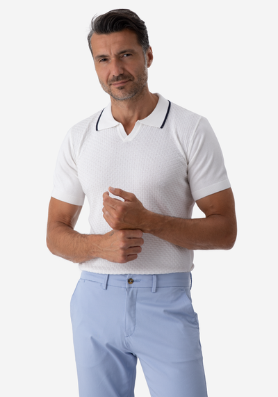 Royal White Knitted Polo Shirt