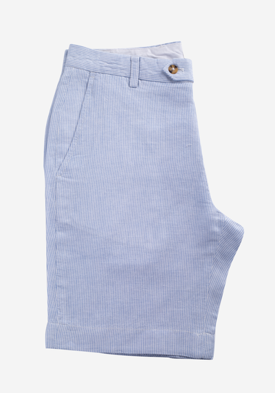 Light Blue Cotton Linen Short