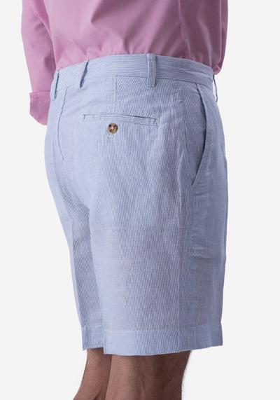 Light Blue Cotton Linen Short