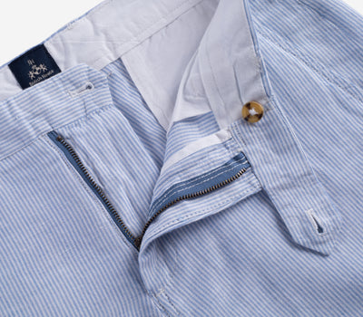 Light Blue Cotton Linen Short