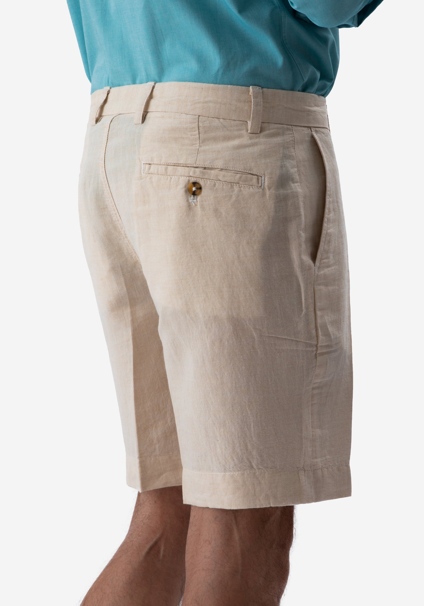 Light Beige Cotton Linen Short