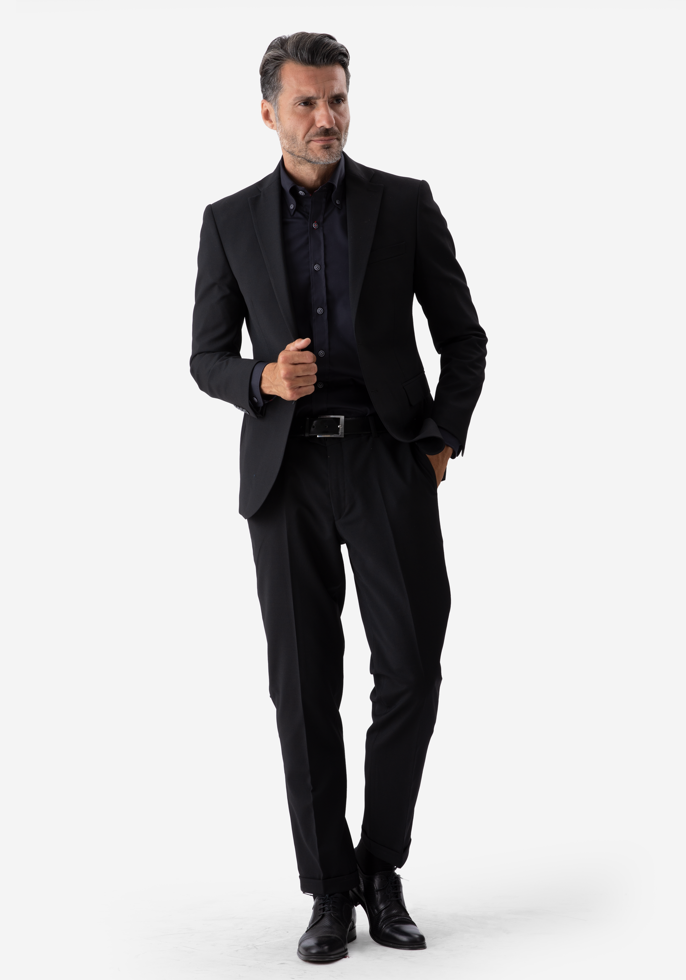 Pitch Black Wool Suit