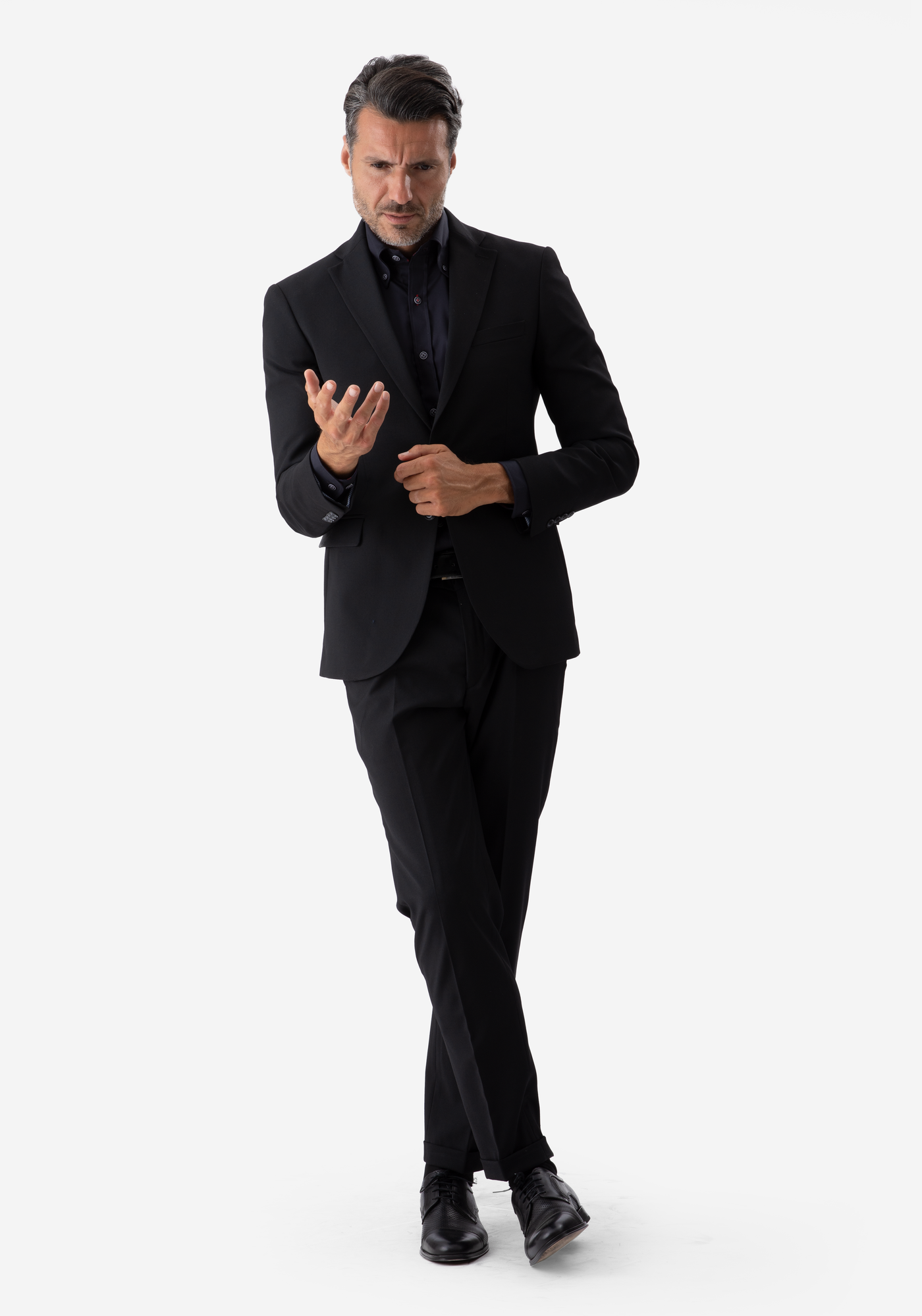 Pitch Black Wool Suit