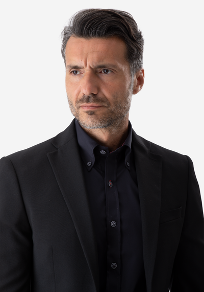 Pitch Black Wool Suit