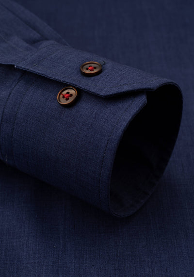 Midnight Blue Chambray Wrinkle Free Shirt