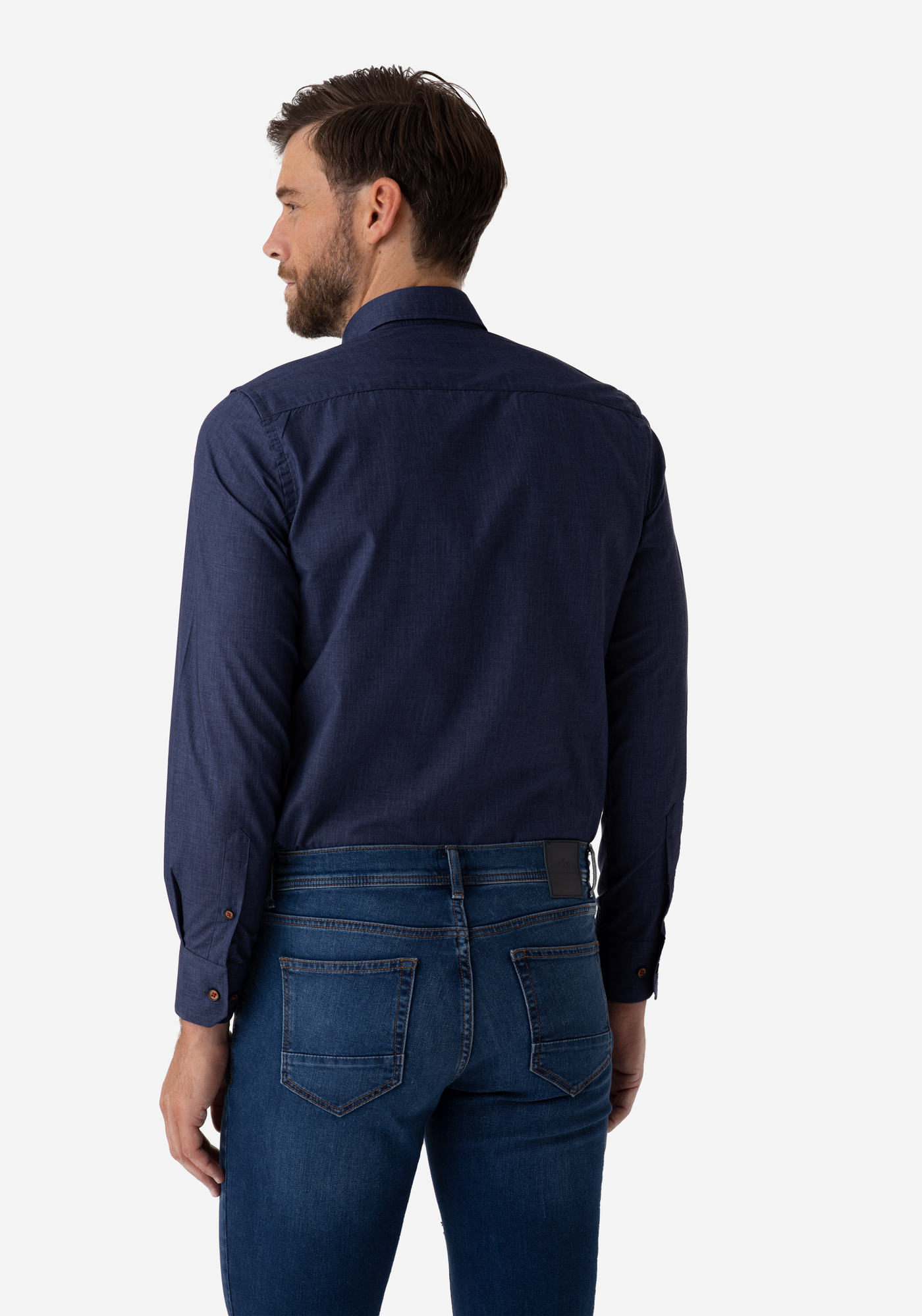 Midnight Blue Chambray Wrinkle Free Shirt