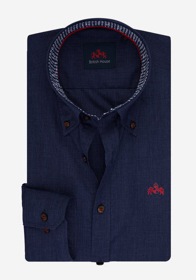 Midnight Blue Chambray Wrinkle Free Shirt