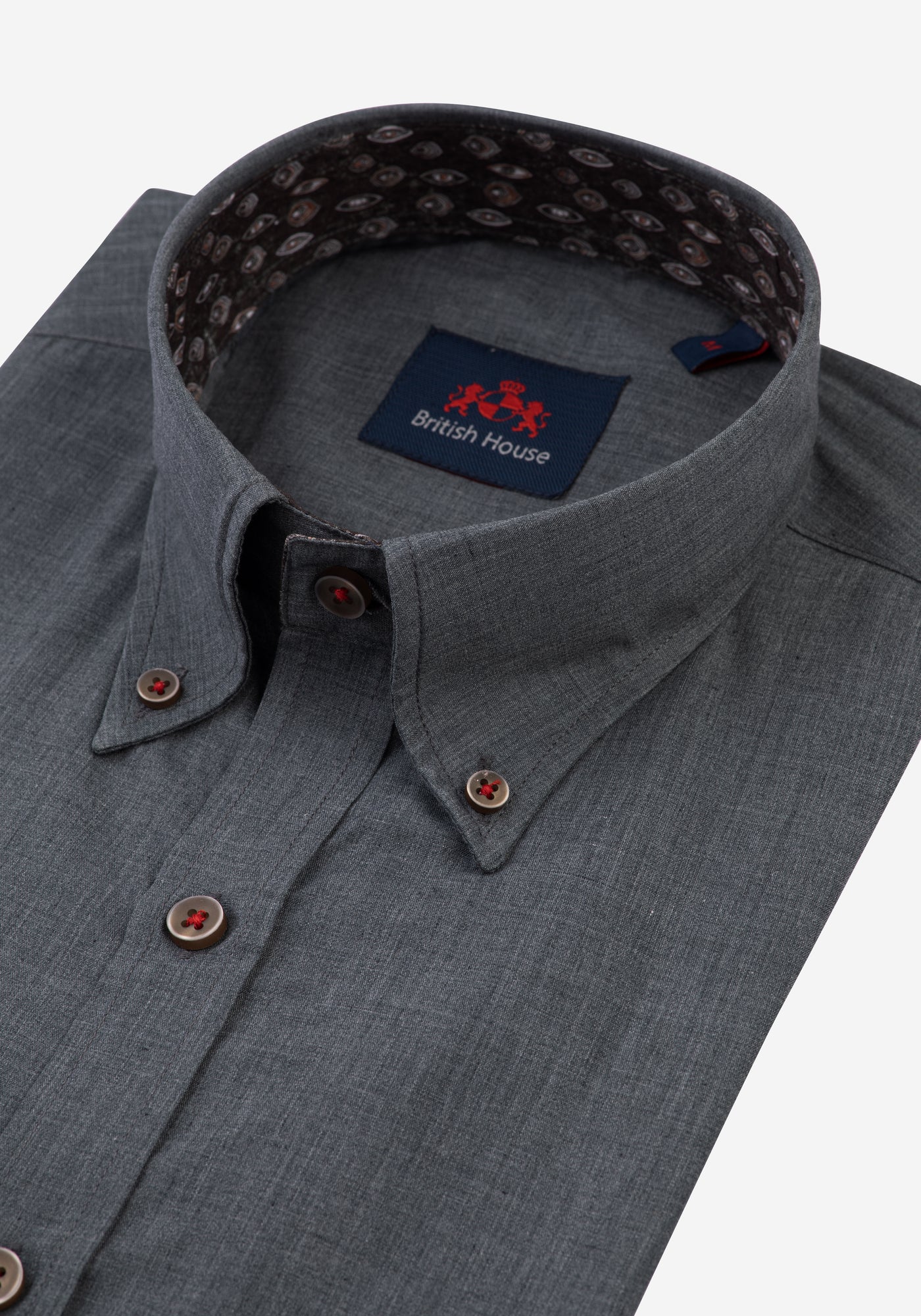 Granite Grey Chambray Wrinkle Free Shirt