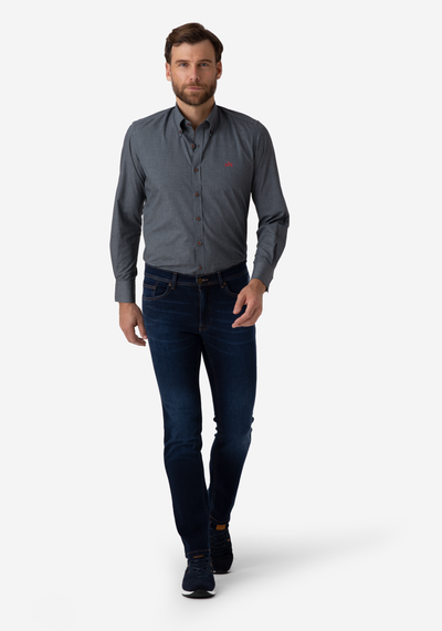 Granite Grey Chambray Wrinkle Free Shirt