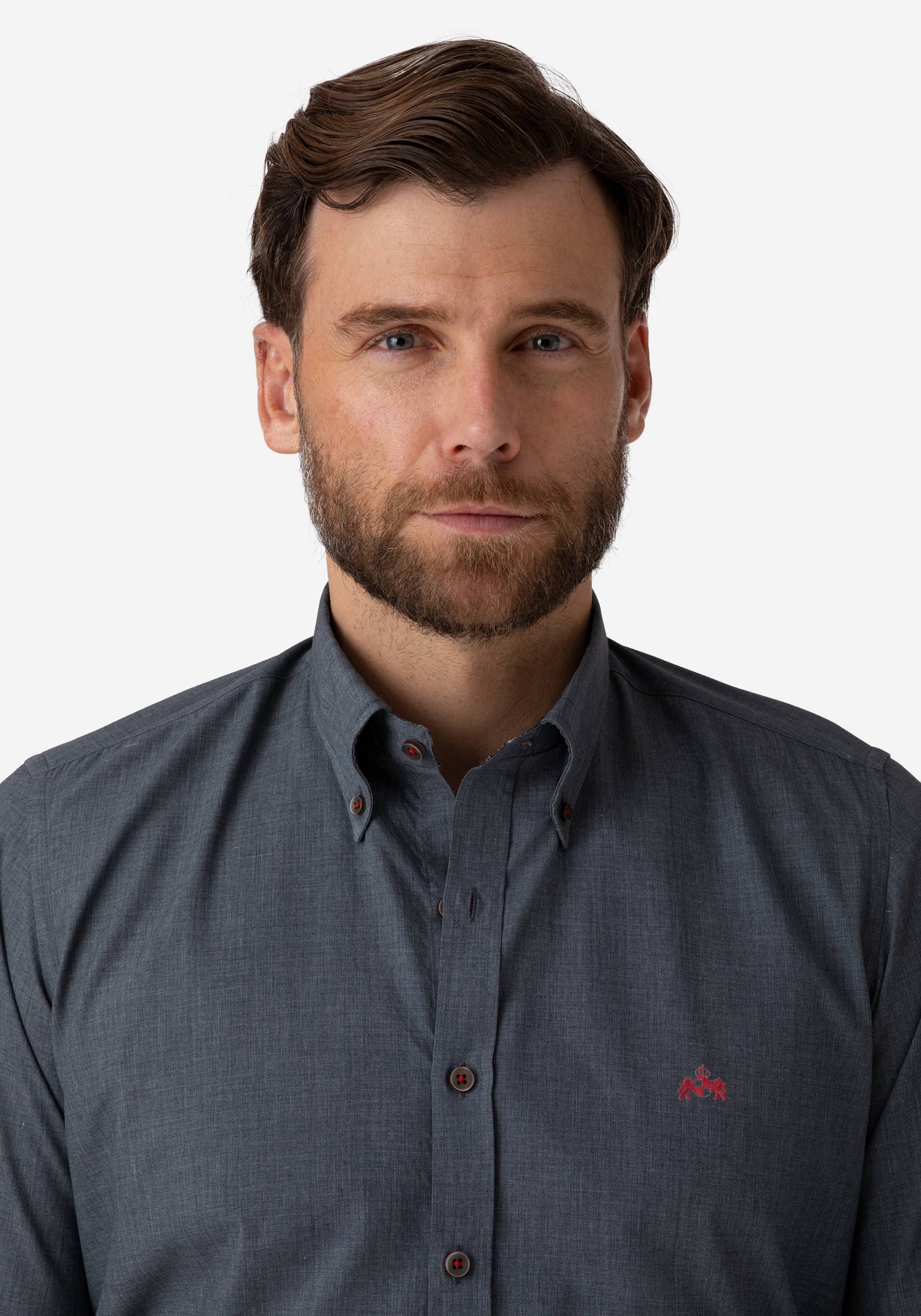 Granite Grey Chambray Wrinkle Free Shirt