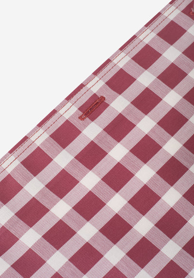 Pale Red Checked Twill Shirt