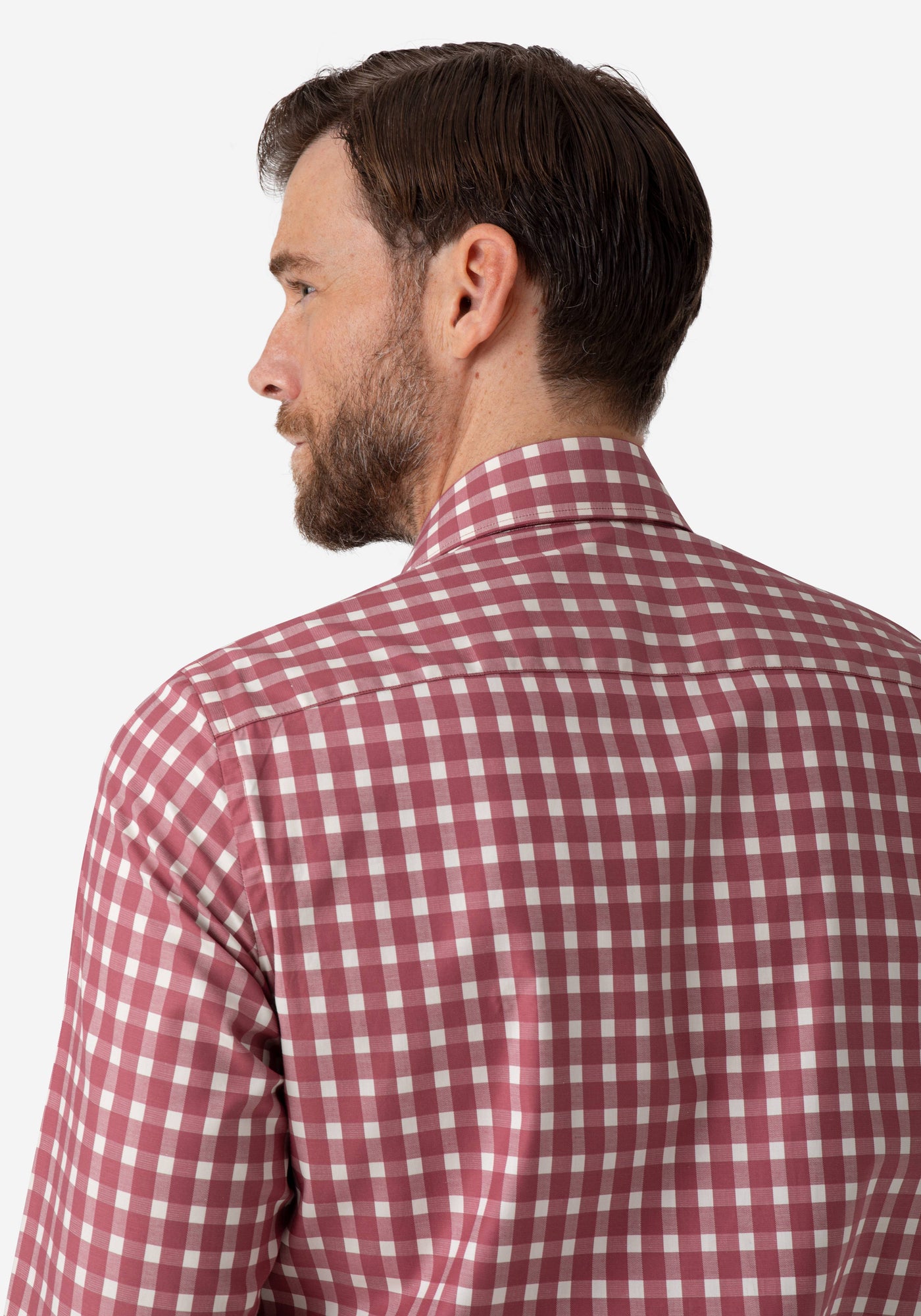 Pale Red Checked Twill Shirt