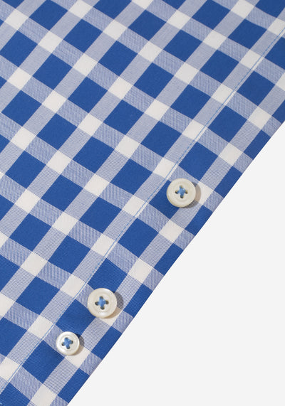 Sapphire Blue Checked Twill Shirt