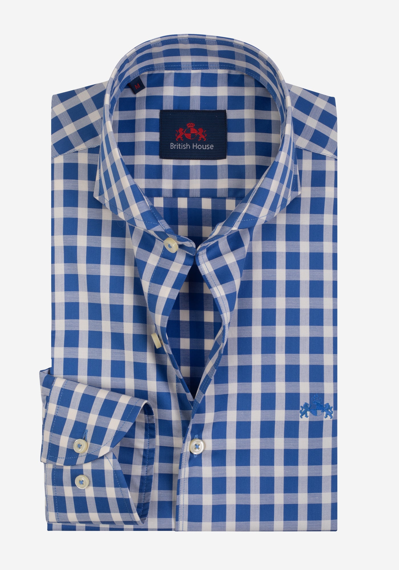 Sapphire Blue Checked Twill Shirt