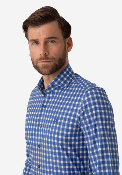 Sapphire Blue Checked Twill Shirt