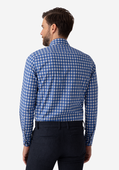 Sapphire Blue Checked Twill Shirt