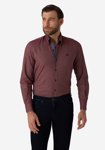 Dark Rose Flannel Wrinkle Free Shirt