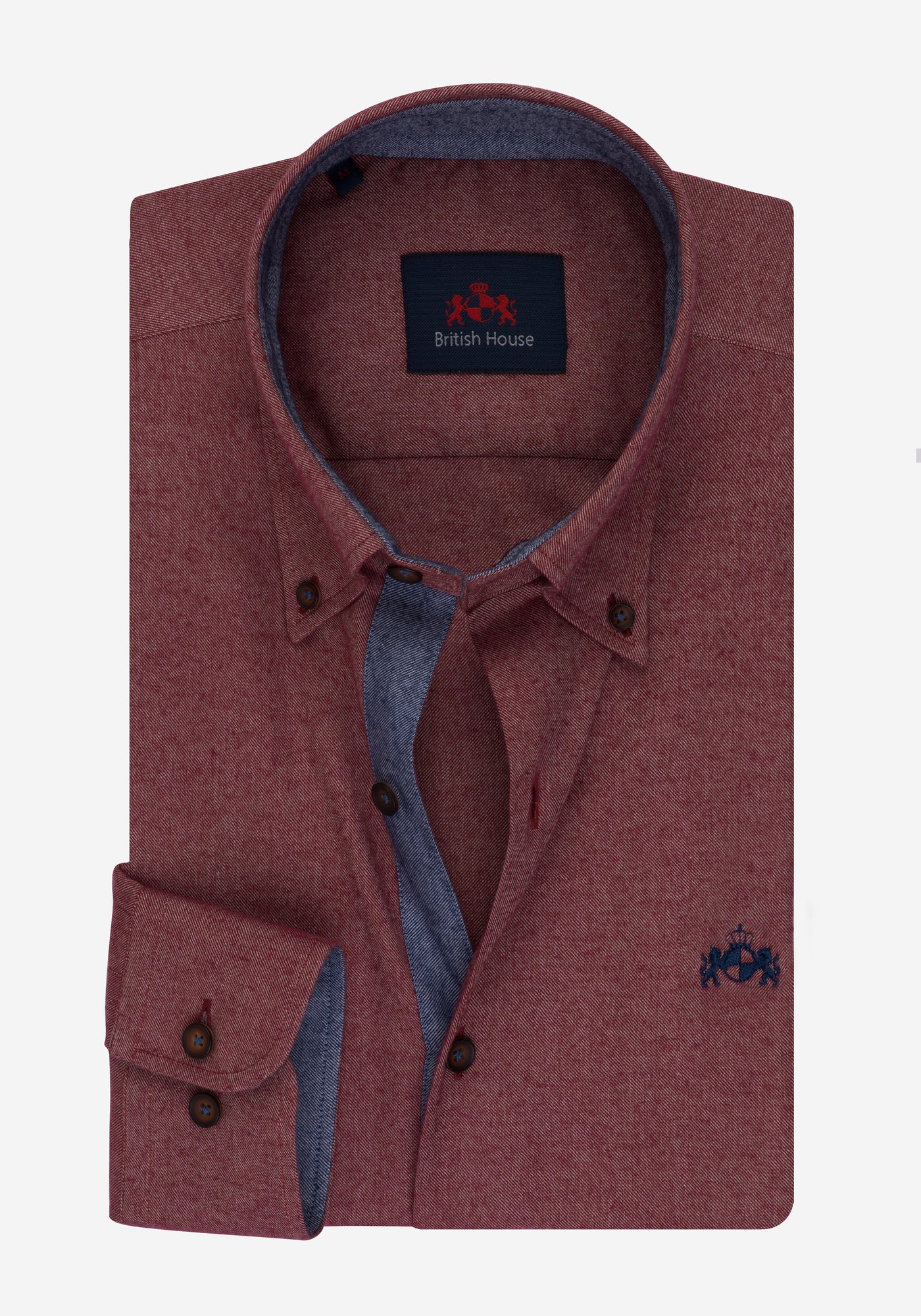 Dark Rose Flannel Wrinkle Free Shirt