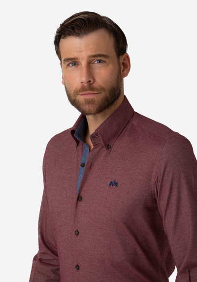 Dark Rose Flannel Wrinkle Free Shirt