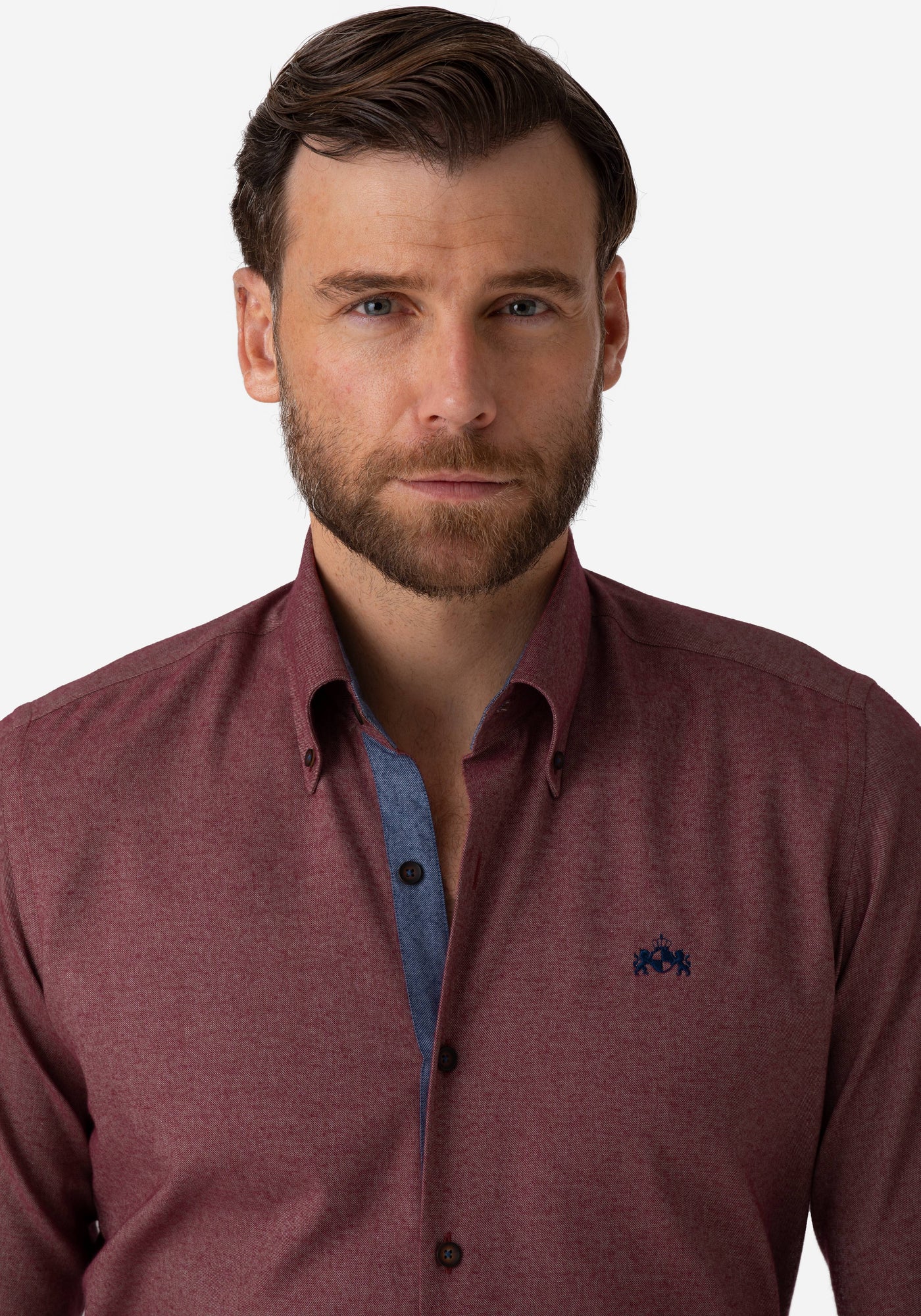 Dark Rose Flannel Wrinkle Free Shirt