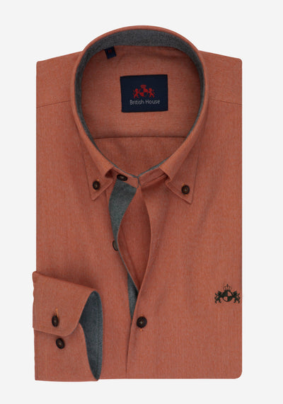 Pale Salmon Flannel Wrinkle Free Shirt