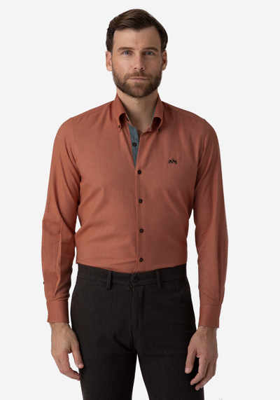 Pale Salmon Flannel Wrinkle Free Shirt