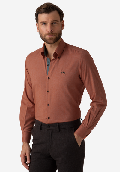 Pale Salmon Flannel Wrinkle Free Shirt