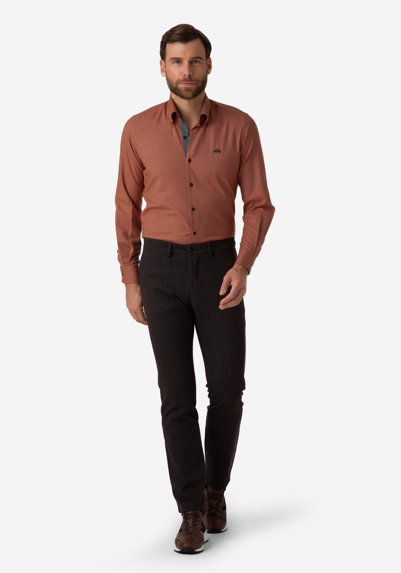 Pale Salmon Flannel Wrinkle Free Shirt