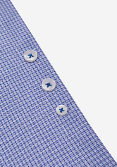 Blue Checked Poplin Shirt