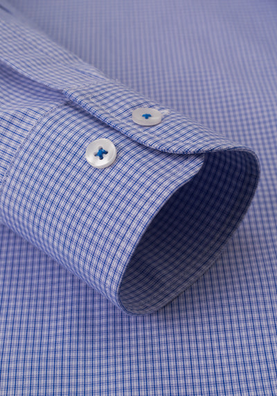 Blue Checked Poplin Shirt