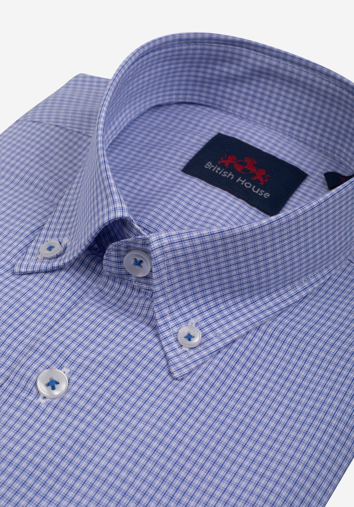 Blue Checked Poplin Shirt