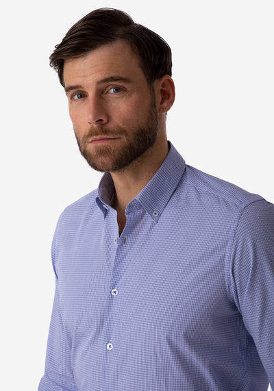 Blue Checked Poplin Shirt