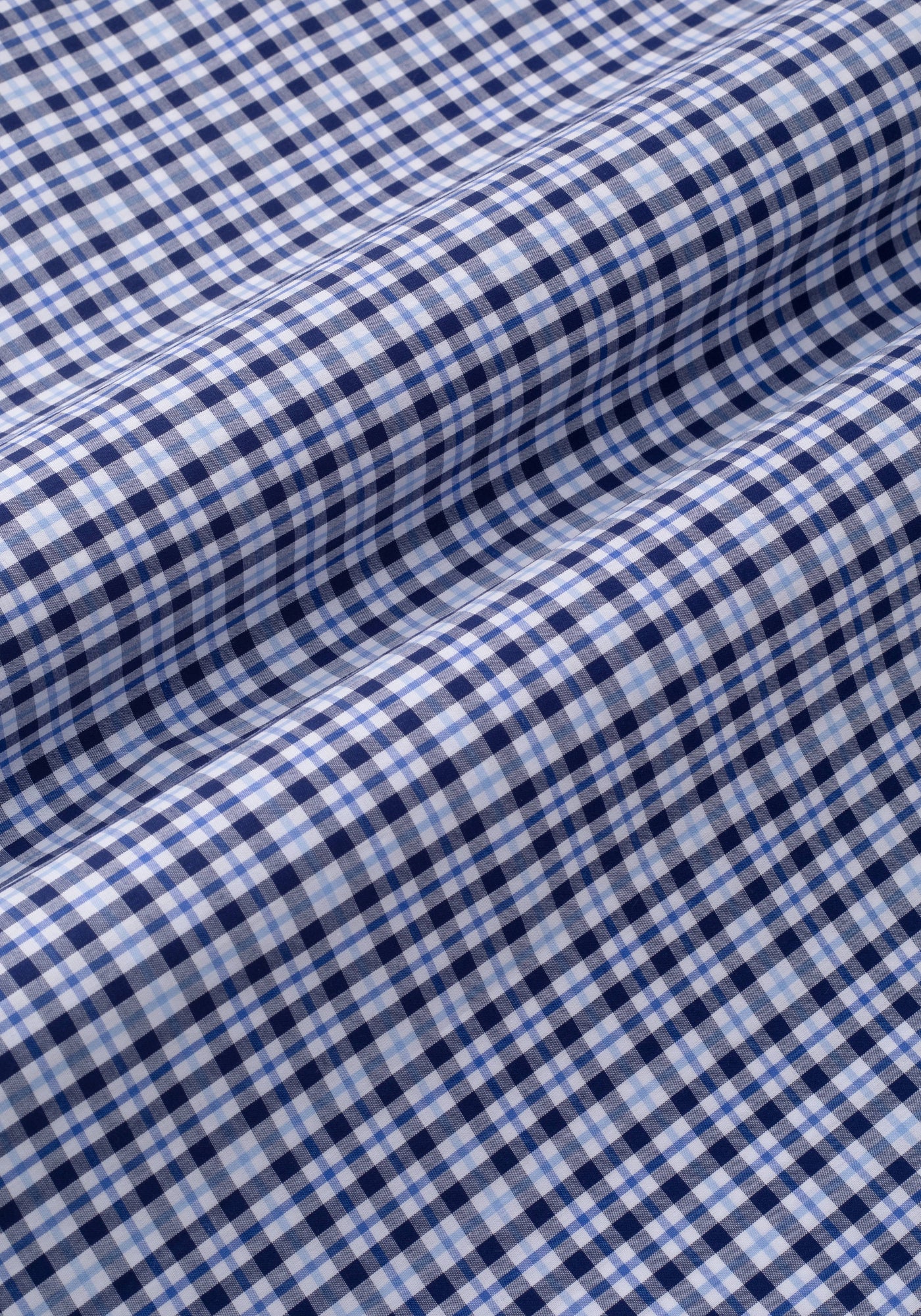 Navy Blue Checked Poplin Shirt