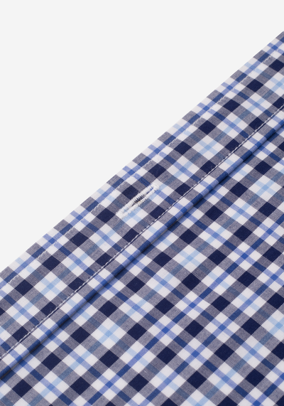 Navy Blue Checked Poplin Shirt