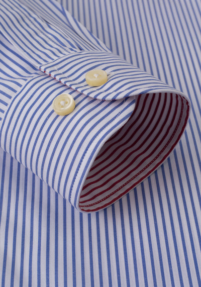 Steel Blue Stripe Poplin Shirt