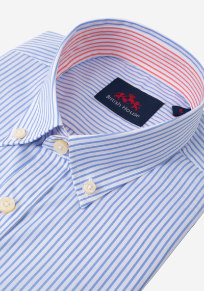 Cornflower Blue Stripe Poplin Shirt