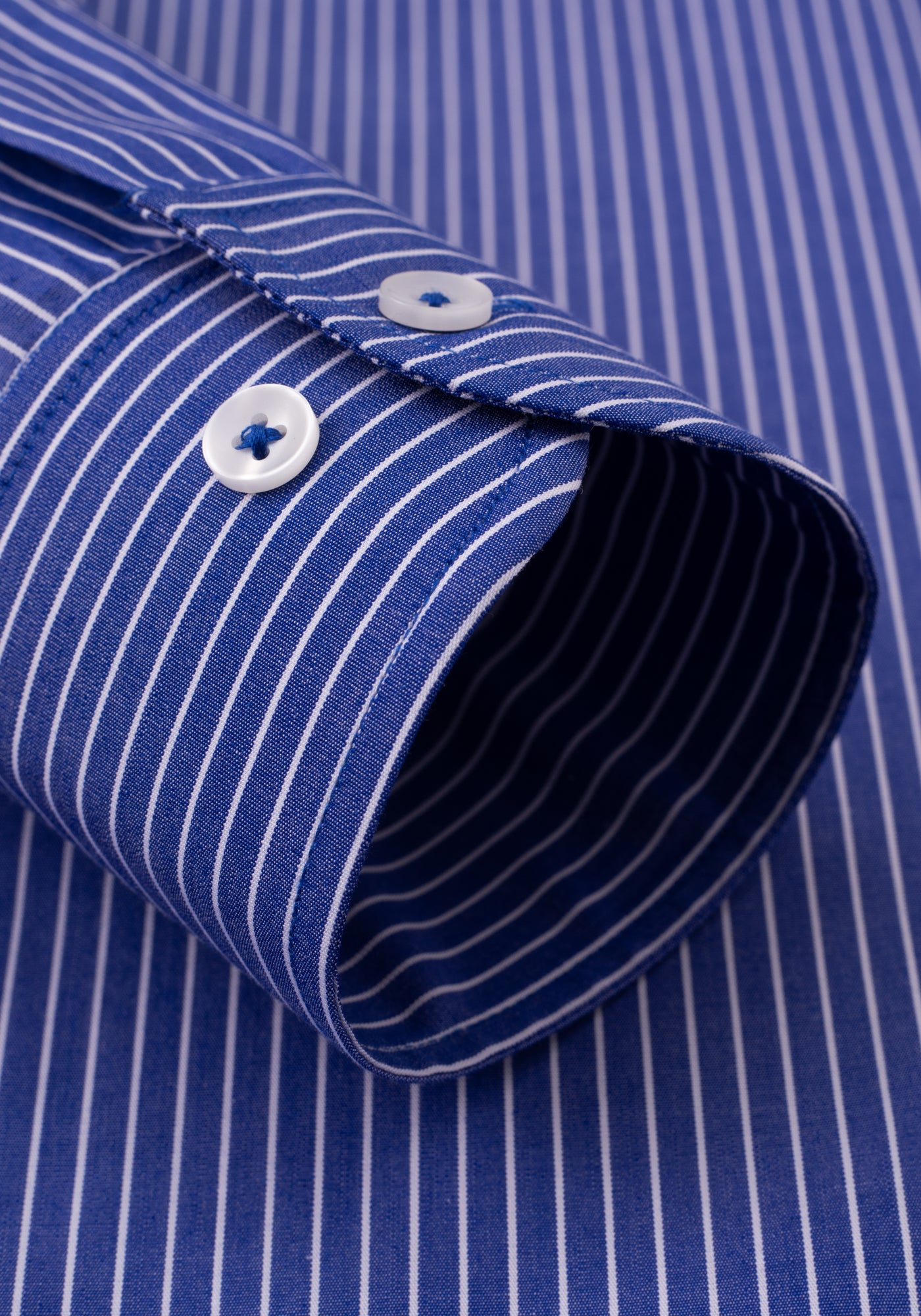 Navy Blue Stripe Poplin Shirt