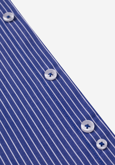Navy Blue Stripe Poplin Shirt