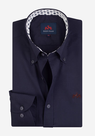 Deep Dark Blue Chambray Shirt