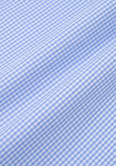 Light Cornflower Blue Checked Poplin Shirt