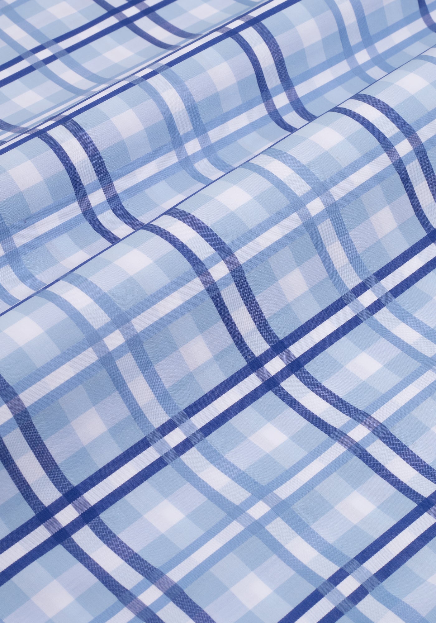 Deep Blue Checked Poplin Shirt