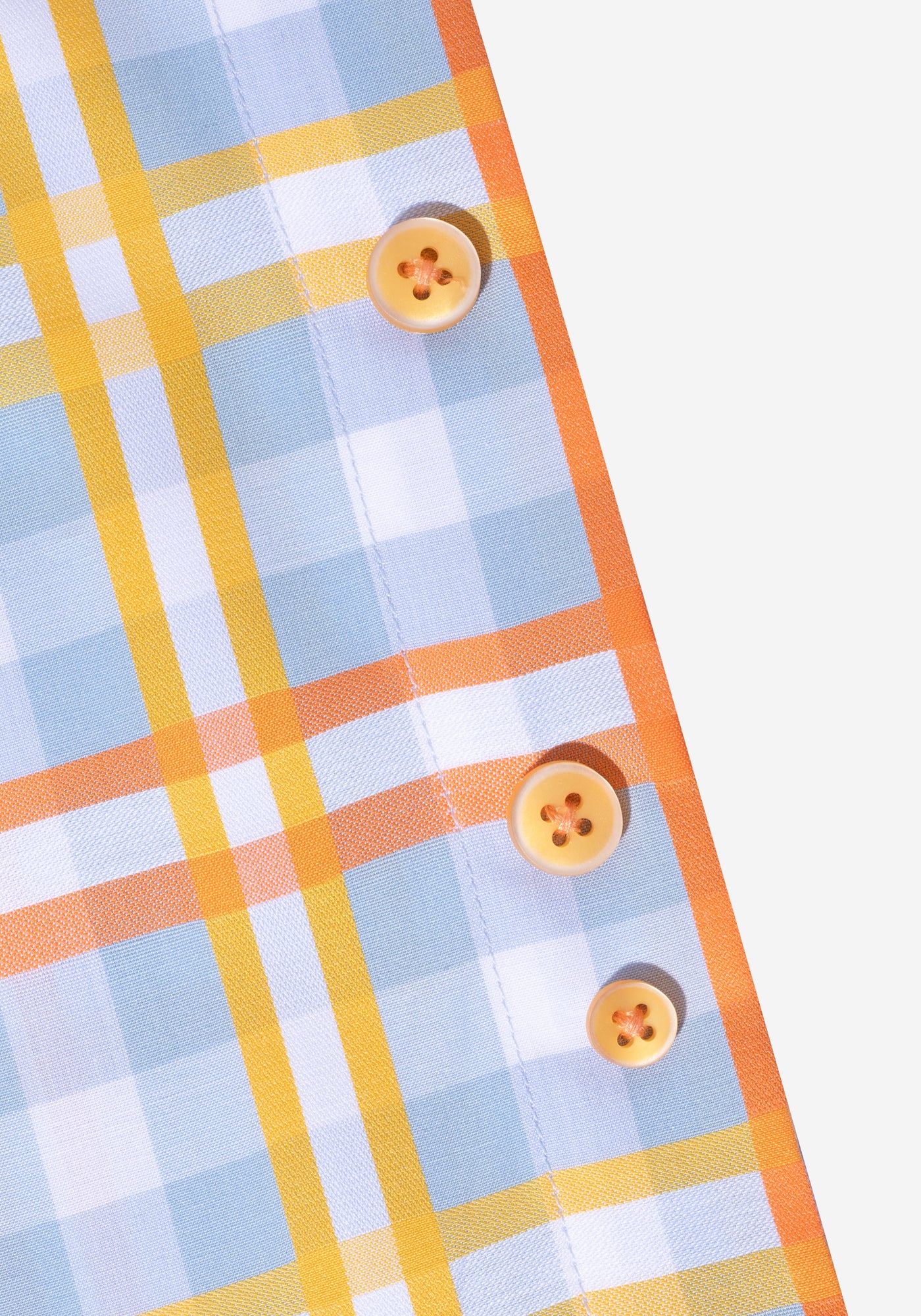 Yellow Orange Checked Poplin Shirt