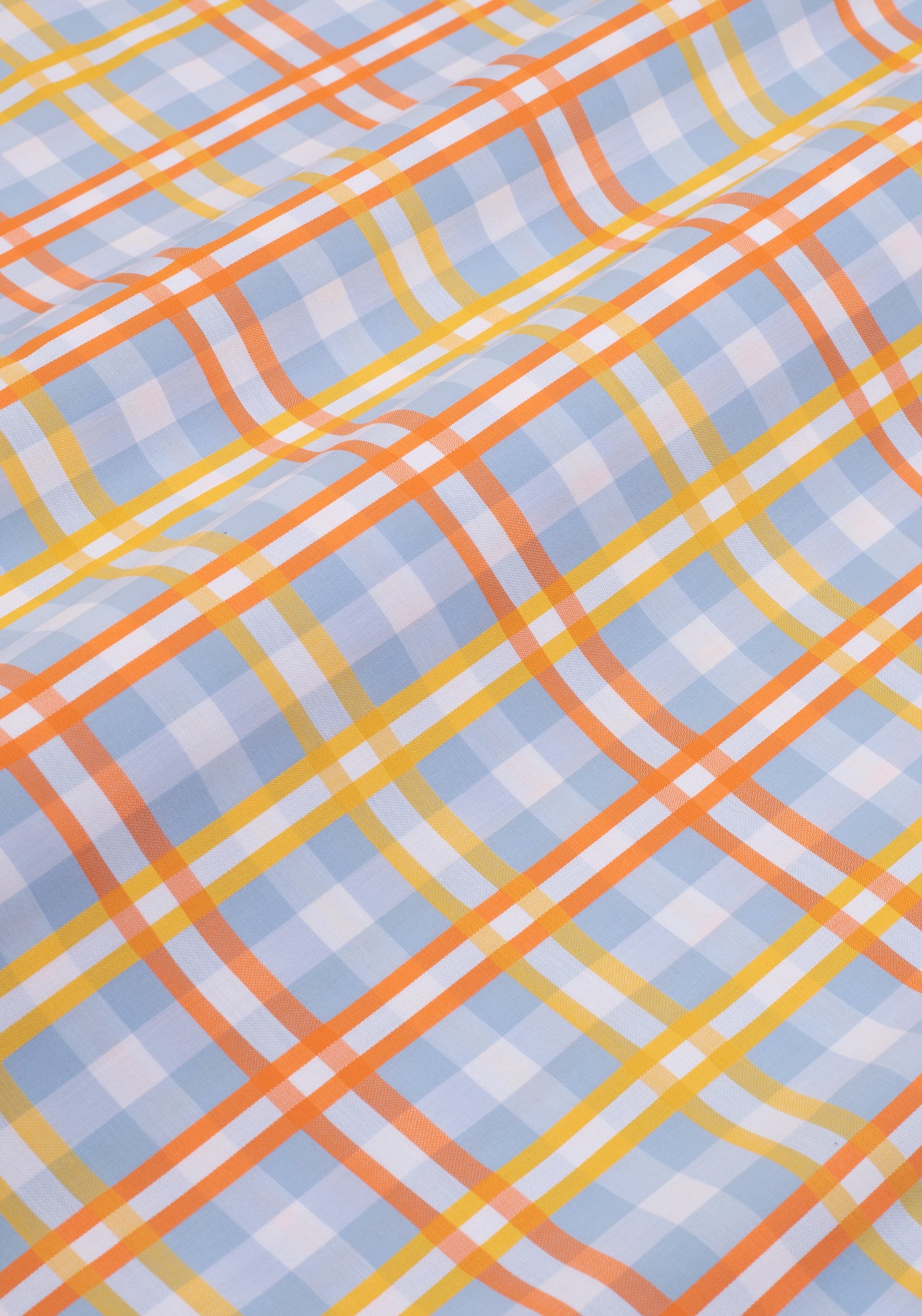 Yellow Orange Checked Poplin Shirt