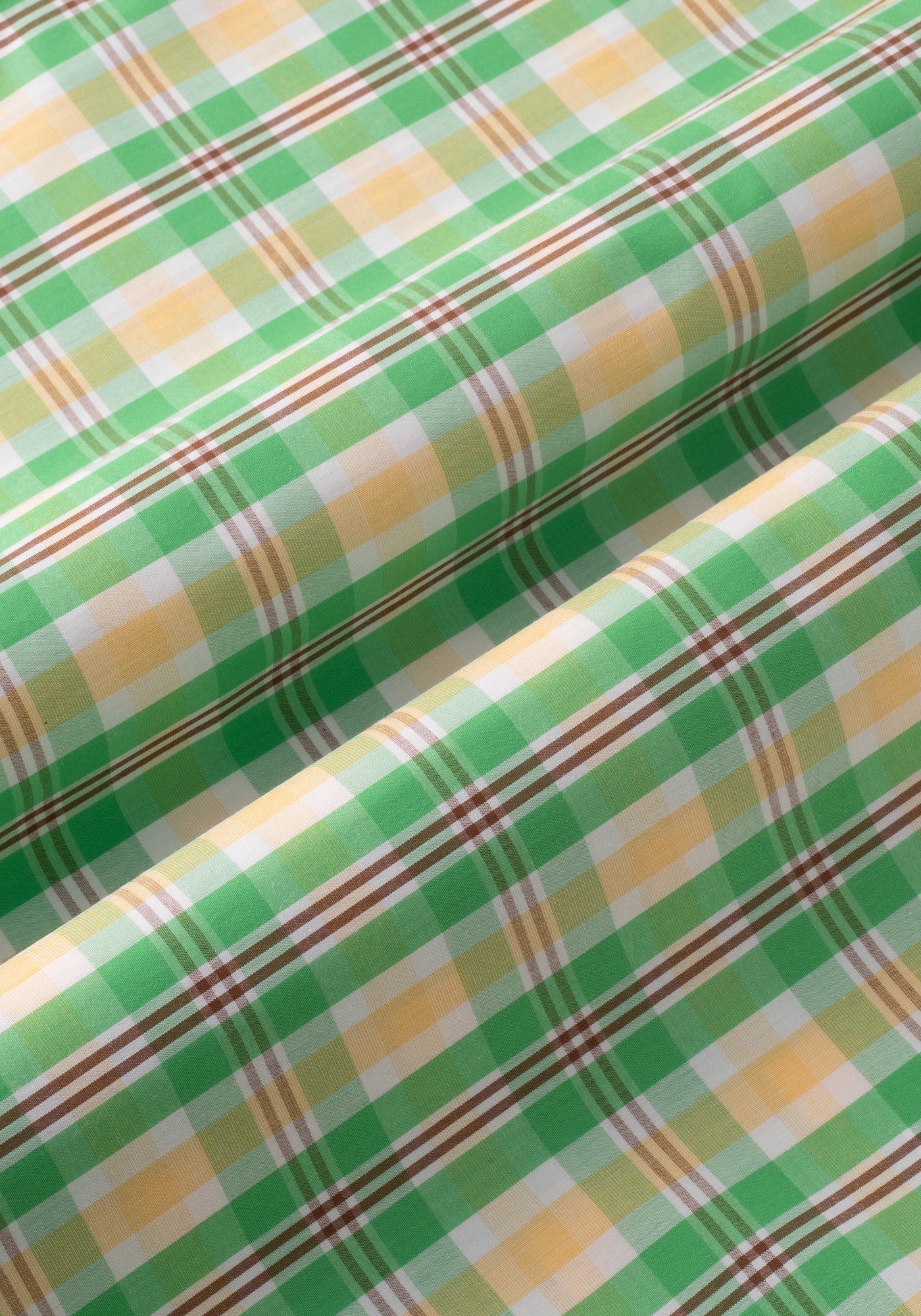 Green Yellow Checked Poplin Shirt - Short Sleeve