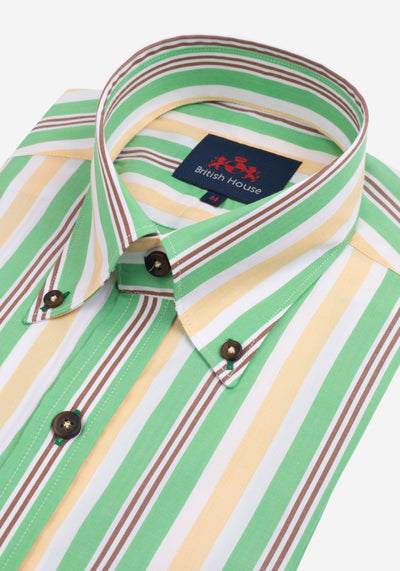 Yellow Green Stripe Poplin Shirt