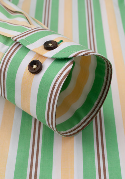 Yellow Green Stripe Poplin Shirt