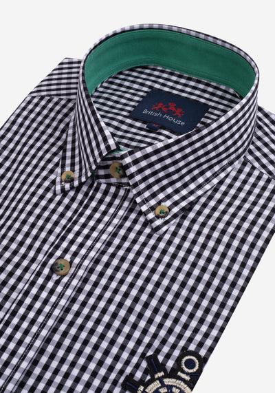 Granite Black Checked Poplin Shirt