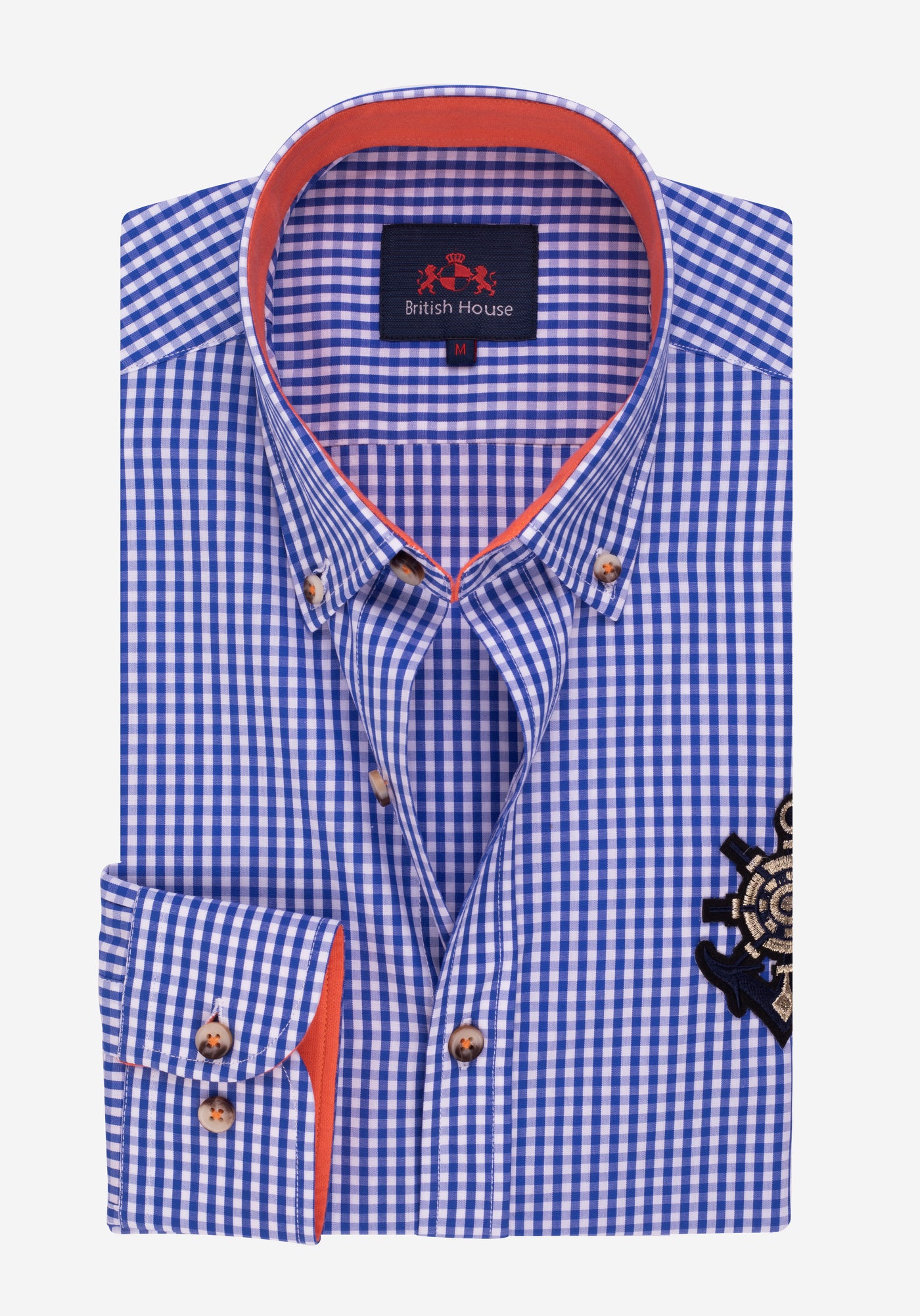 Lapis Blue Checked Poplin Shirt